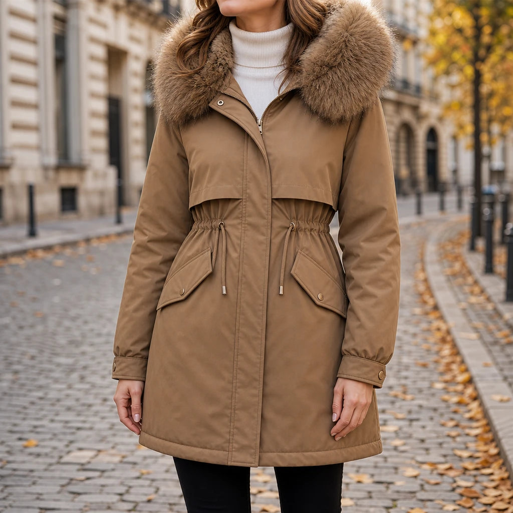 Dam Oversized Parka med Pälsfoder – Varm och Formgivande