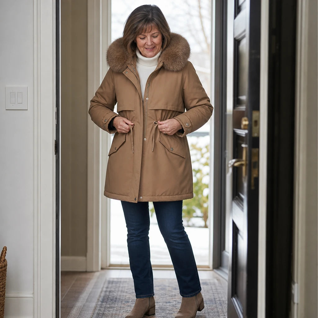 Dam Oversized Parka med Pälsfoder – Varm och Formgivande