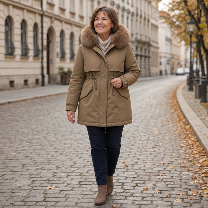 Dam Oversized Parka med Pälsfoder – Varm och Formgivande