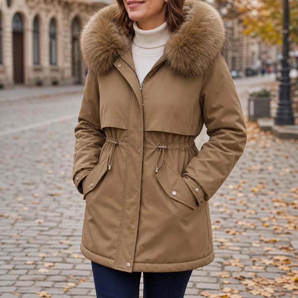 Dam Oversized Parka med Pälsfoder – Varm och Formgivande