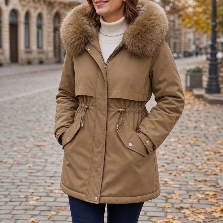 Dam Oversized Parka med Pälsfoder – Varm och Formgivande