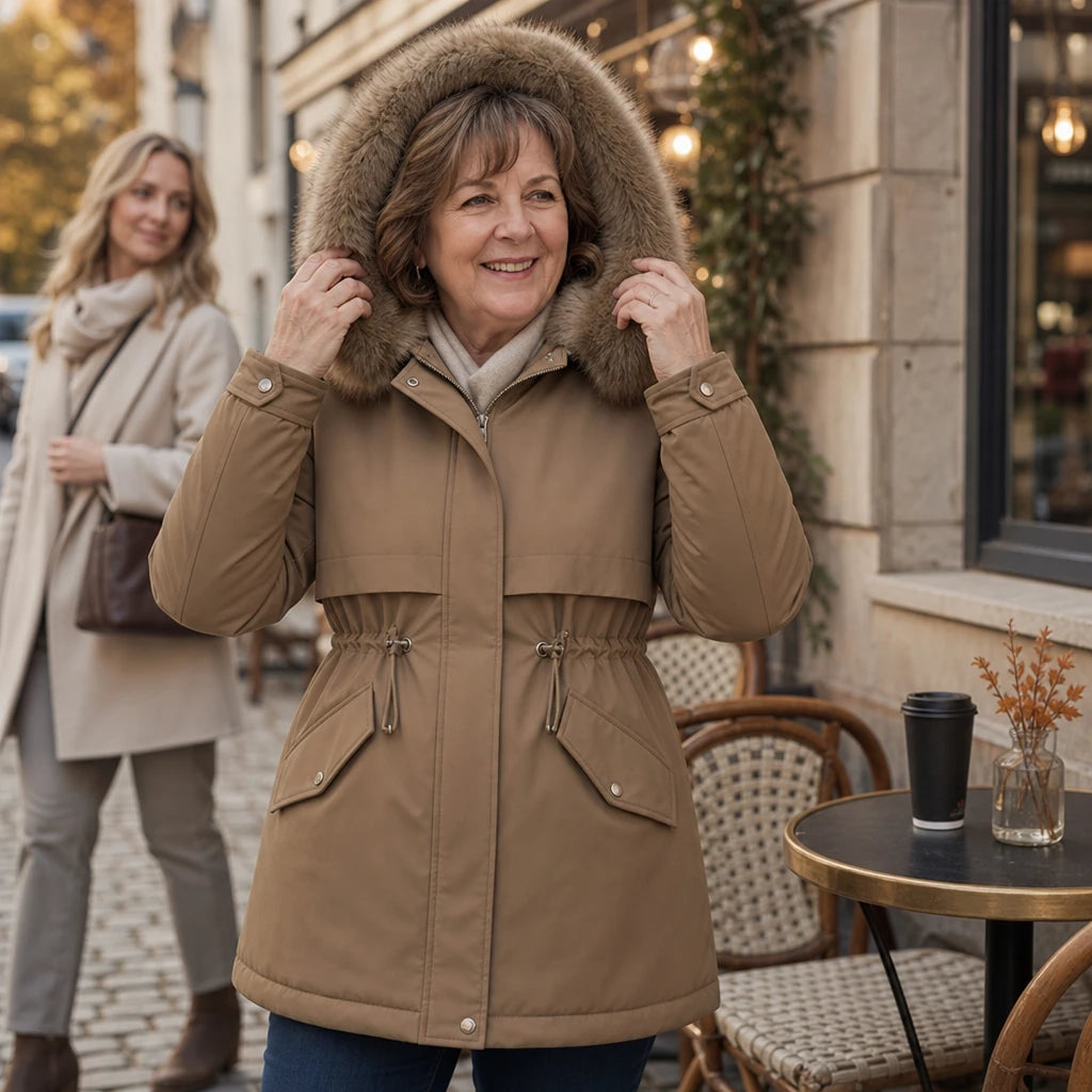 Dam Oversized Parka med Pälsfoder – Varm och Formgivande