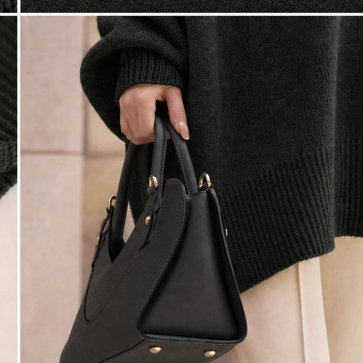 Dam Oversized V-ringning Stickad Tröja - Mjuk och Elegant