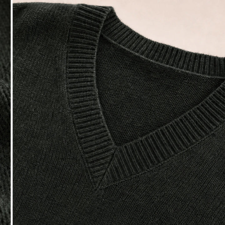 Dam Oversized V-ringning Stickad Tröja - Mjuk och Elegant