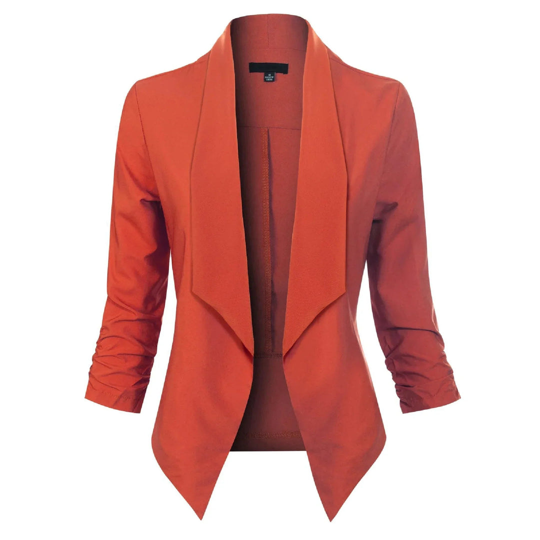 Dam Öppen Blazer med Drapering - Klassisk Elegans