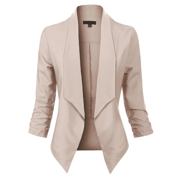 Dam Öppen Blazer med Drapering - Klassisk Elegans