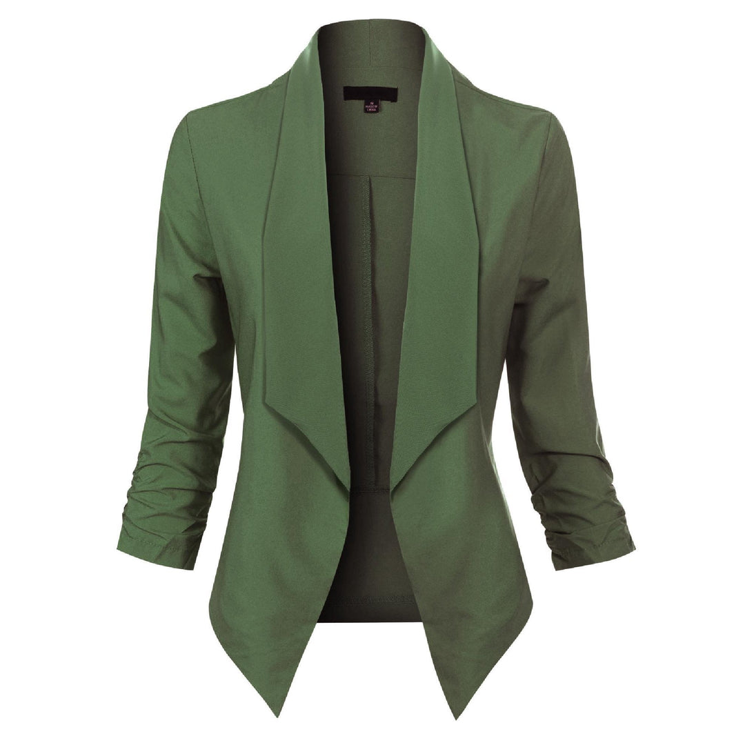 Dam Öppen Blazer med Drapering - Klassisk Elegans