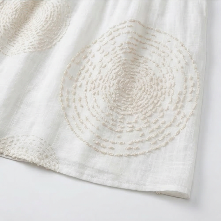 Dam Präglad Midi Klänning - Strukturerad Elegans