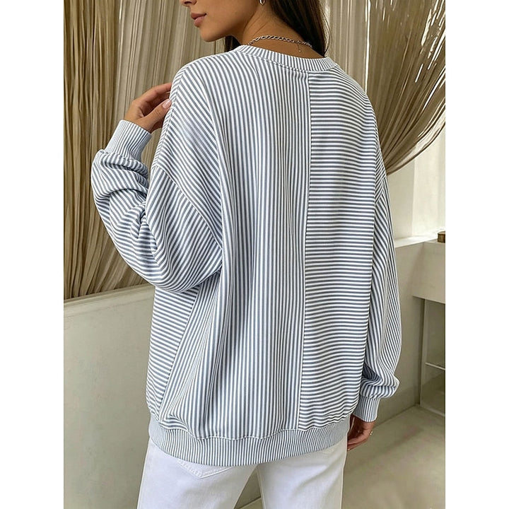 Dam randig sweatshirt - avslappnad passform