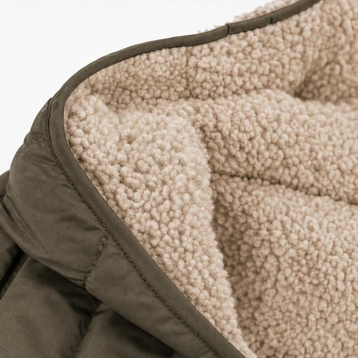 Dam Reversibel Långpälsjacka med Huva - Vändbar Design