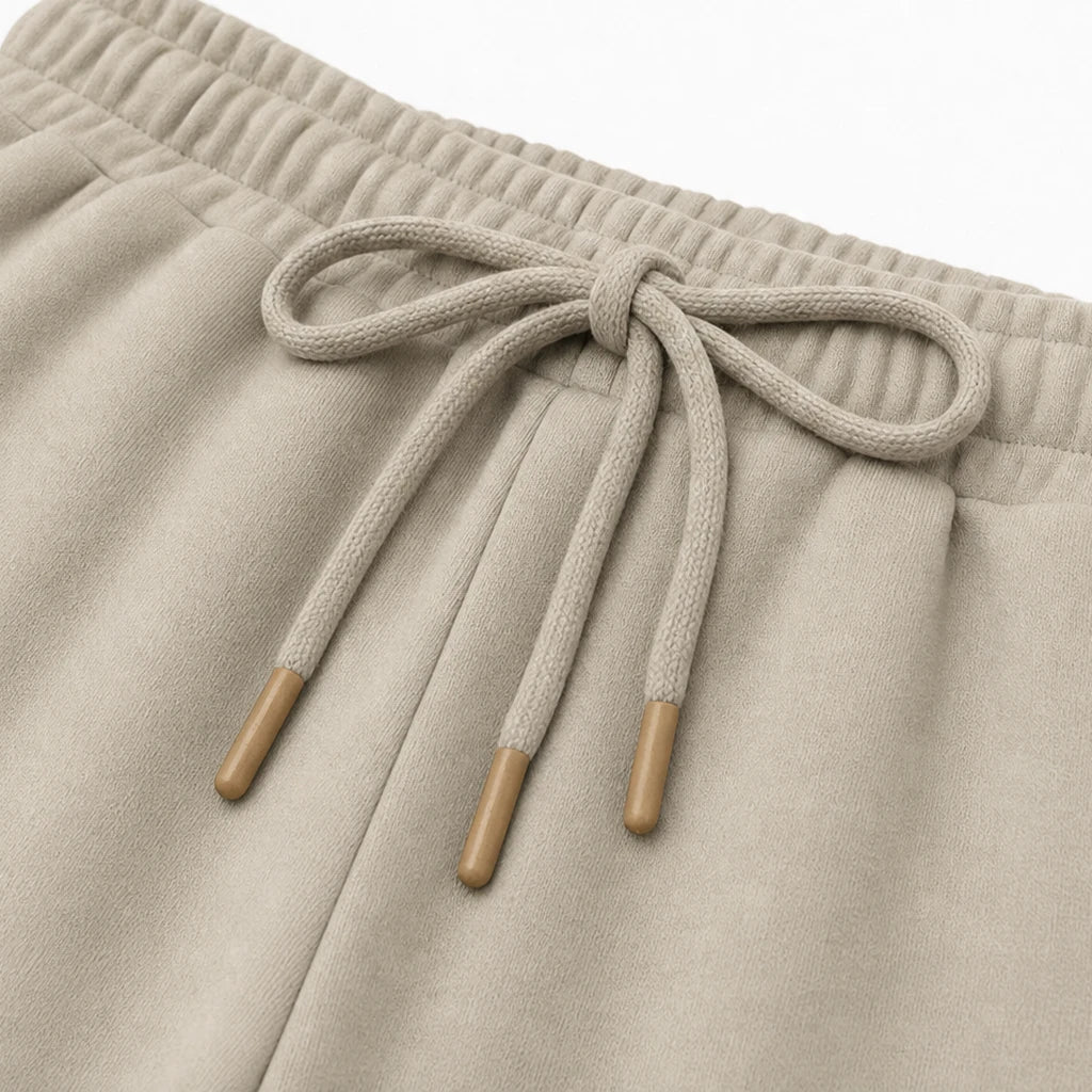 Dam Ribbad Oversized Topp och Vida Byxor Set - Minimal