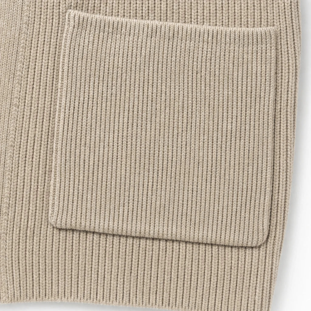 Dam Ribbad Stickad Dubbelknäppt Cardigan - Långlinjig