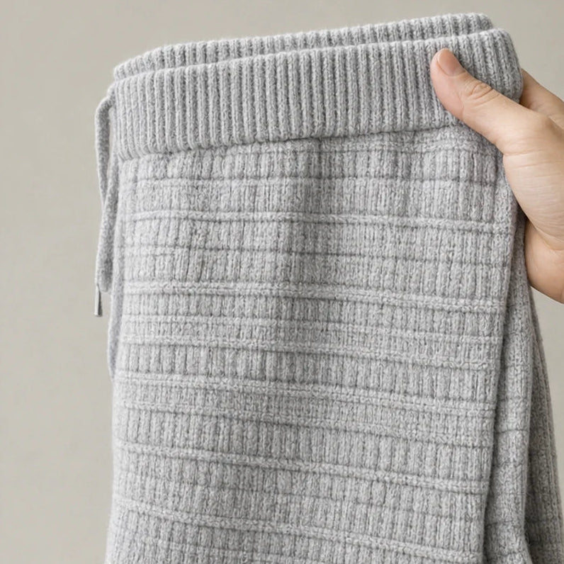 Dam Ribbad Stickad Set - Bekväm Loungeset