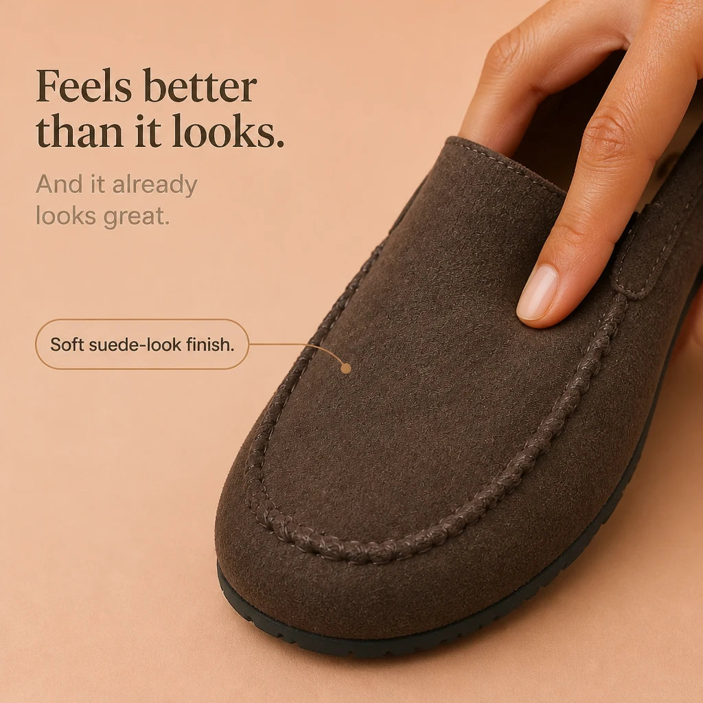 Dam Rundad Tå Loafer Flat - Bekväm Daglig Sko