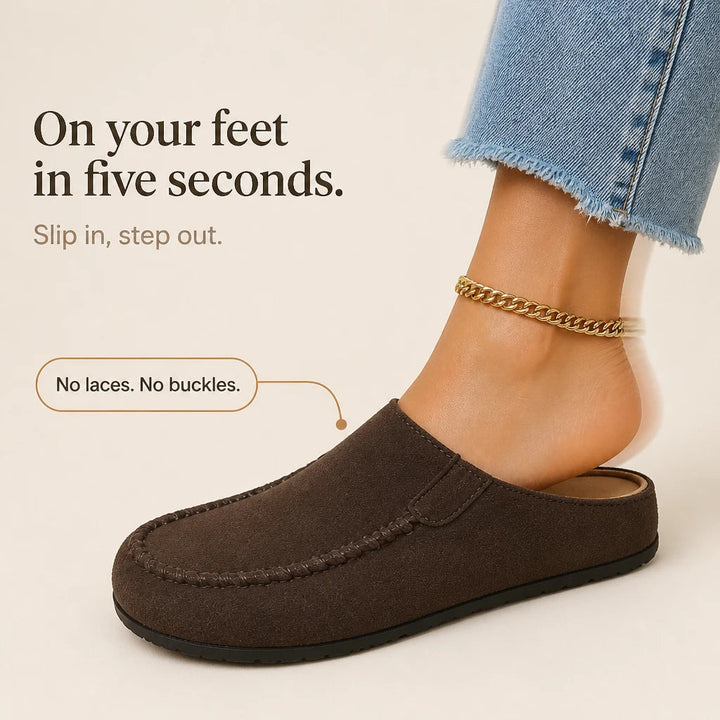 Dam Rundad Tå Loafer Flat - Bekväm Daglig Sko