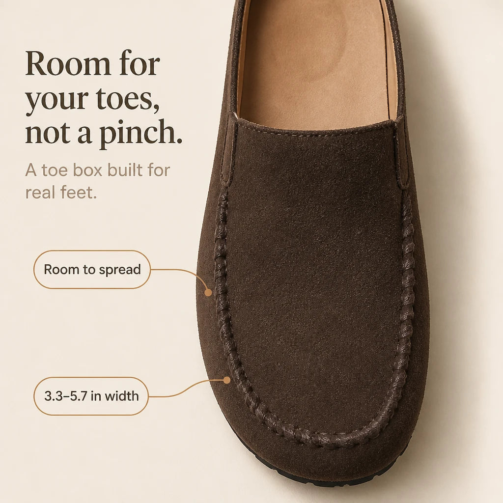 Dam Rundad Tå Loafer Flat - Bekväm Daglig Sko