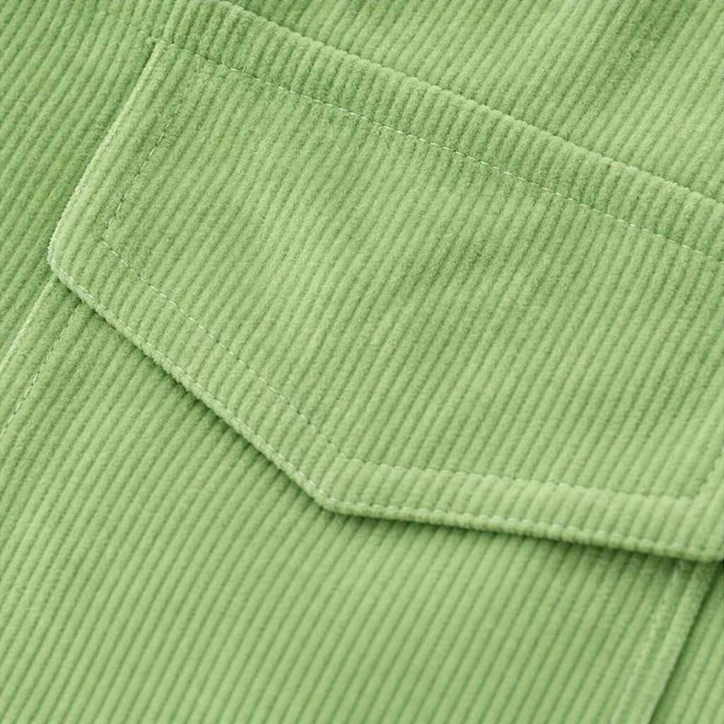 Dam Skjorta Corduroy-Look Knappslutning - Relaxad Passform