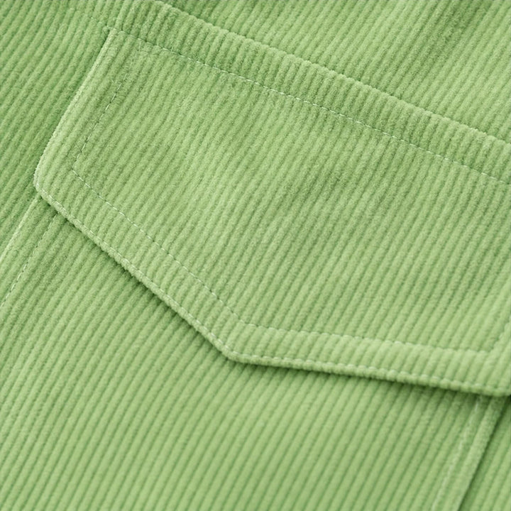 Dam Skjorta Corduroy-Look Knappslutning - Relaxad Passform