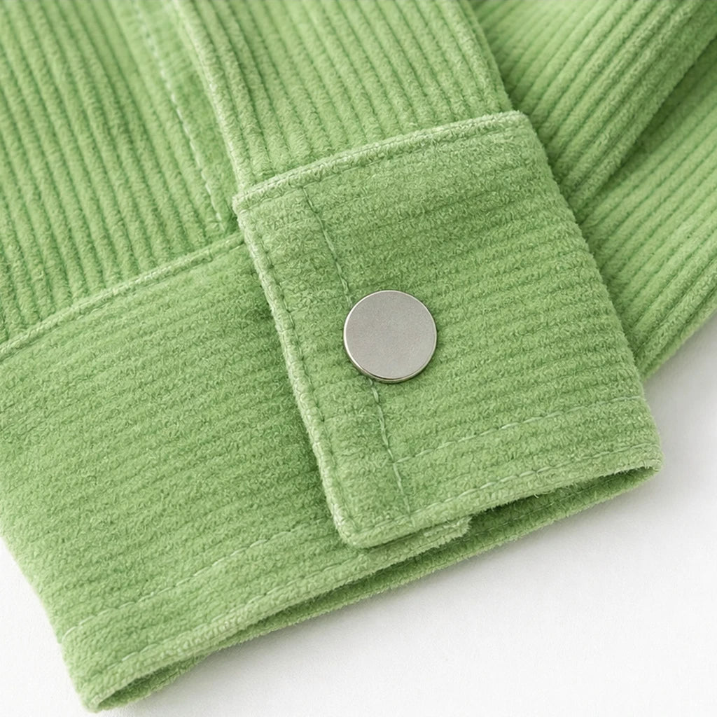 Dam Skjorta Corduroy-Look Knappslutning - Relaxad Passform