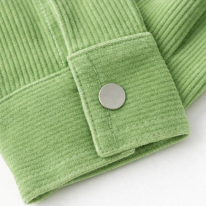 Dam Skjorta Corduroy-Look Knappslutning - Relaxad Passform