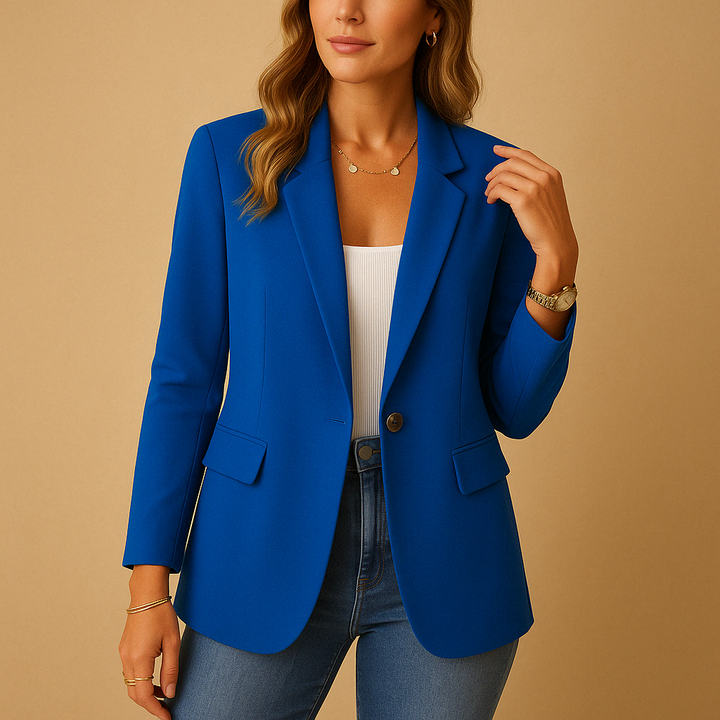 Dam Skräddarsydd Blazer in blå, Klassisk Elegans