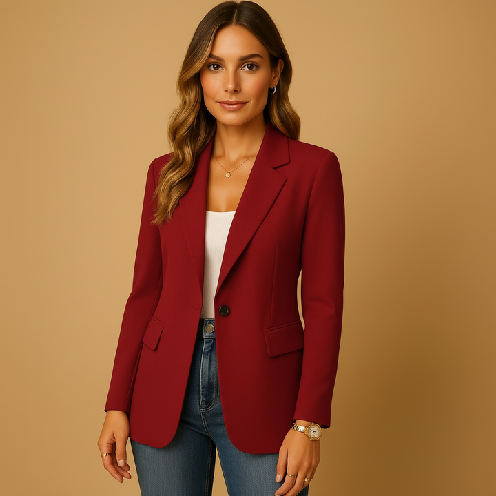 Dam Skräddarsydd Blazer in vinröd, Klassisk Elegans