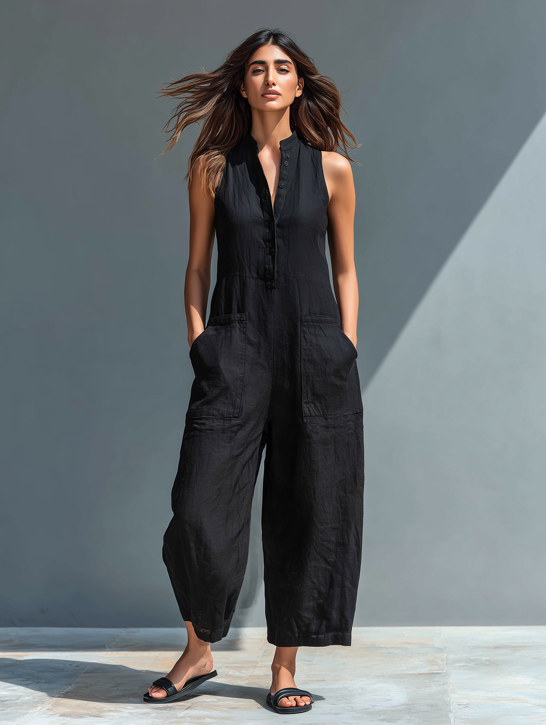 Dam Sleeveless Jumpsuit - Elegant och Minimalistisk - Svart