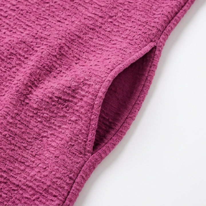 Dam Sommarklänning med Djupa Fickor - Skrynklig Knit