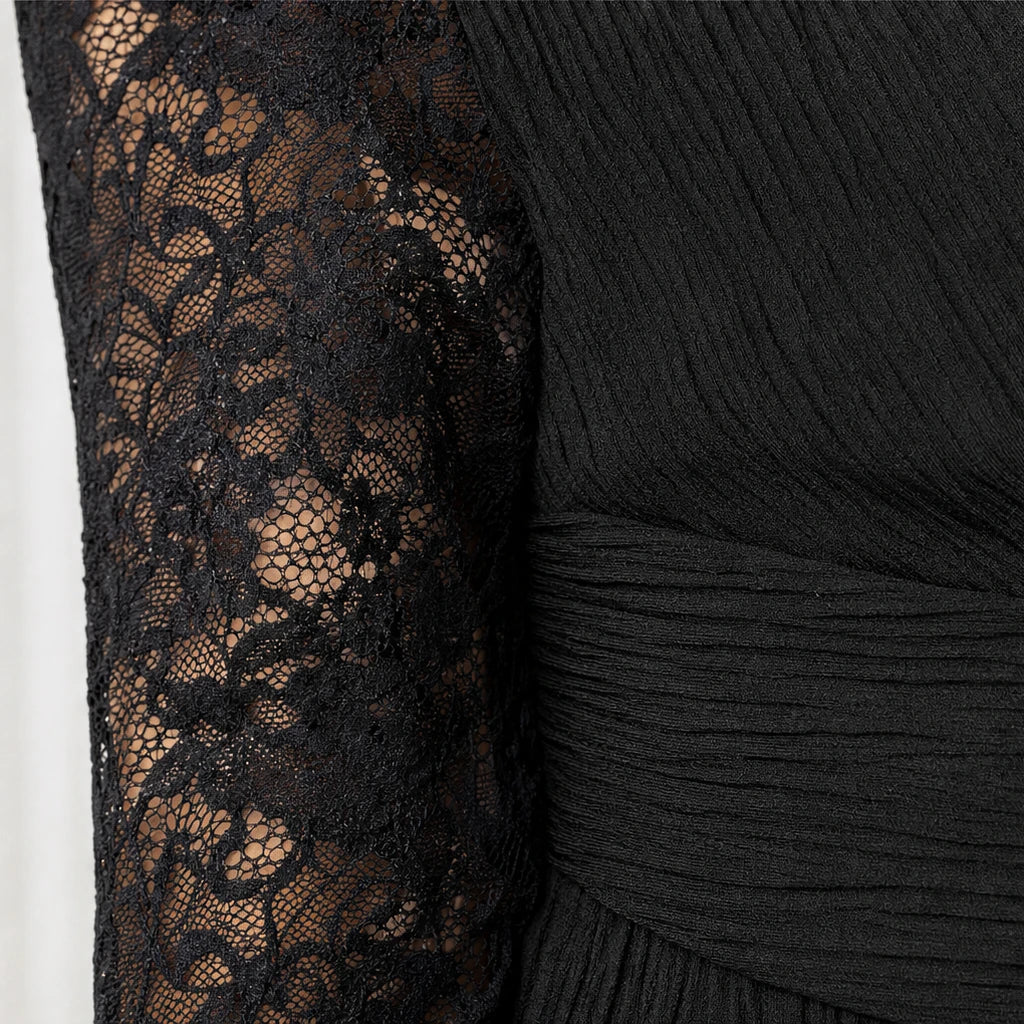 Dam Spetsad Peplum Kostym - Elegant Tvådelad Outfit