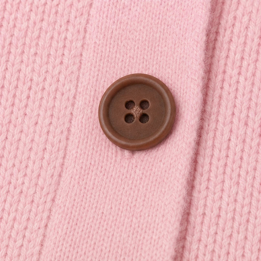 Dam Stickad Cardigan med Vändbar Krage - Klassisk Stil