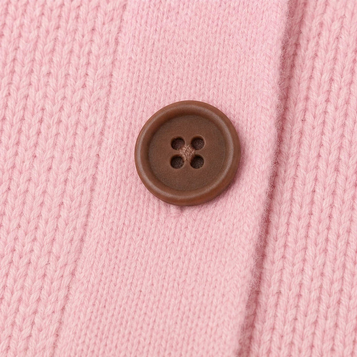 Dam Stickad Cardigan med Vändbar Krage - Klassisk Stil