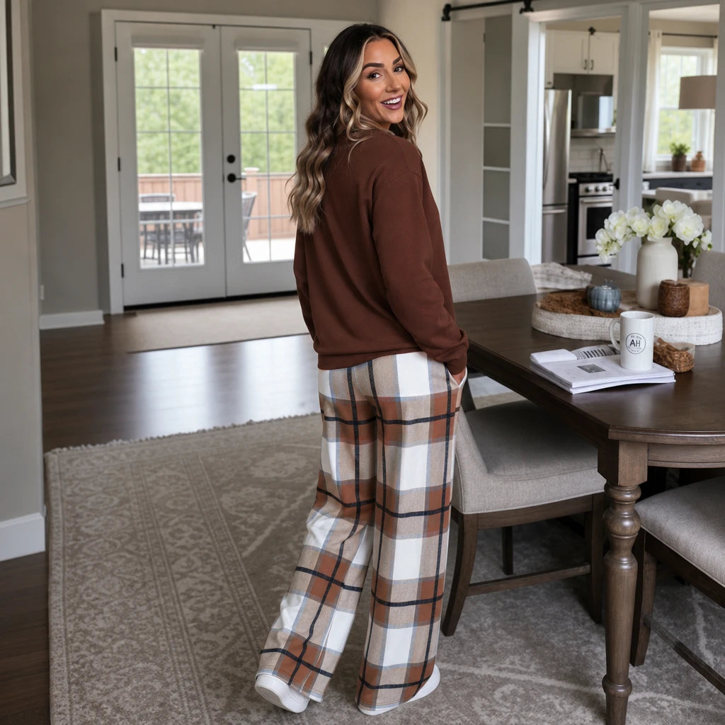 Dam Sweatshirt och vida byxor set - Bekväm loungewear