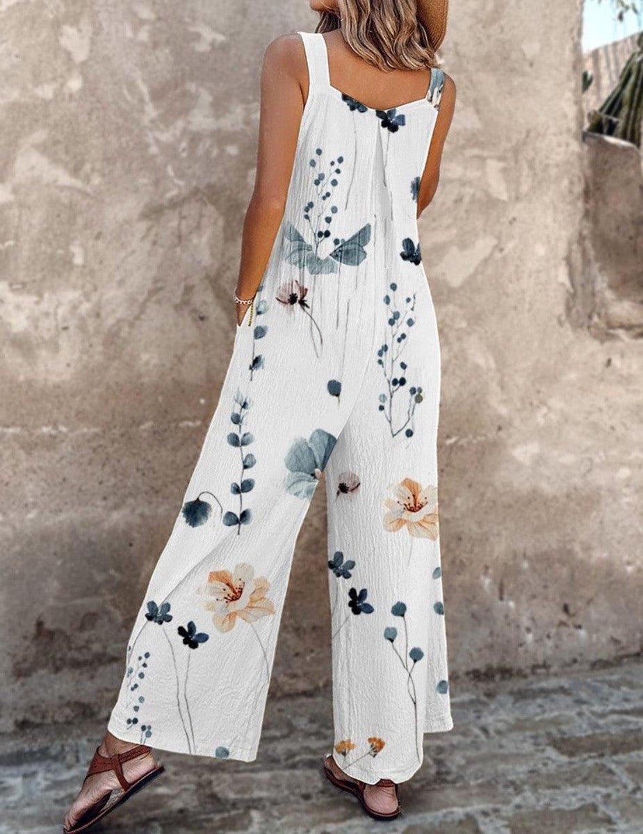 Dam Tryckad Jumpsuit - Bekväm Daglig Stil