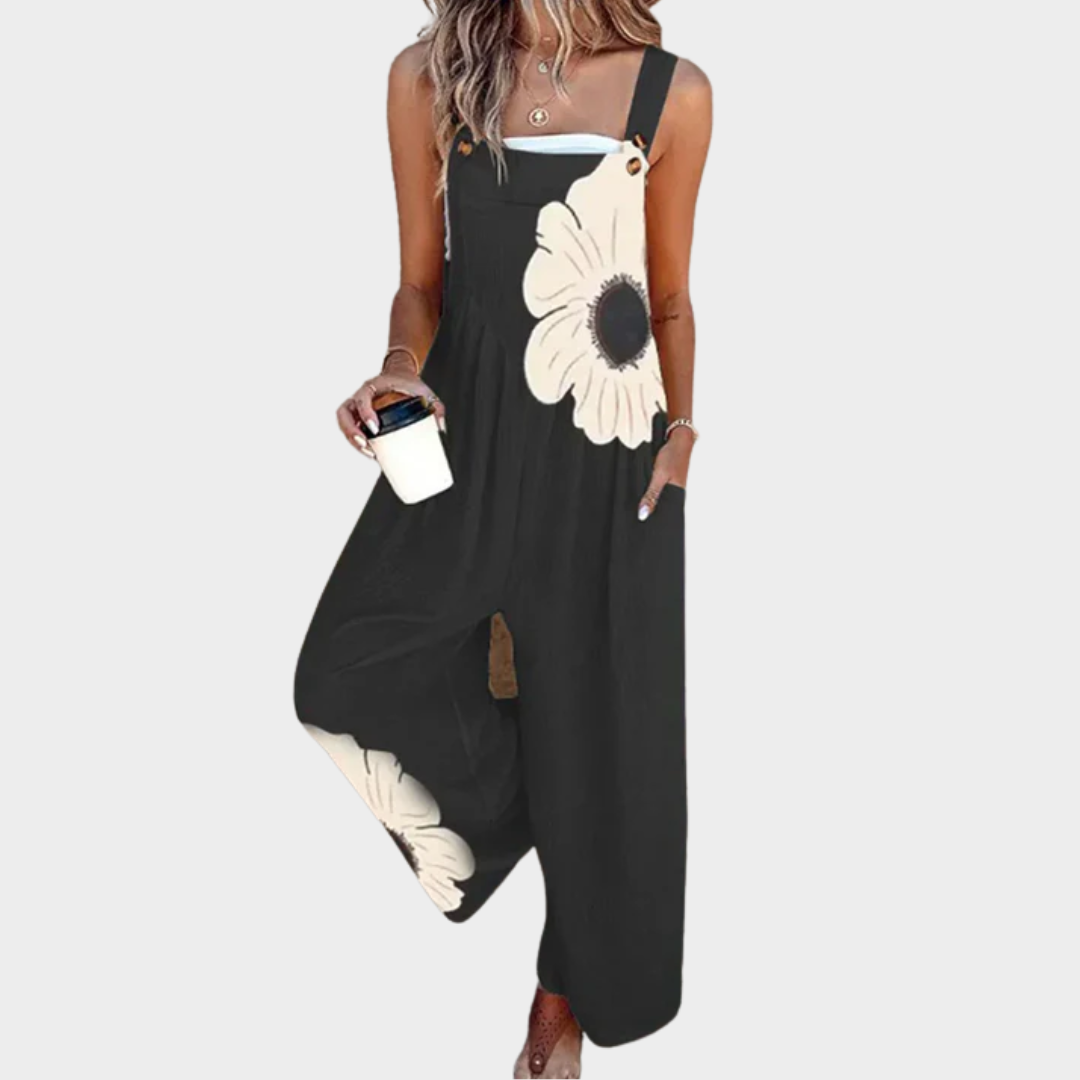 Dam Tryckad Jumpsuit - Bekväm Daglig Stil