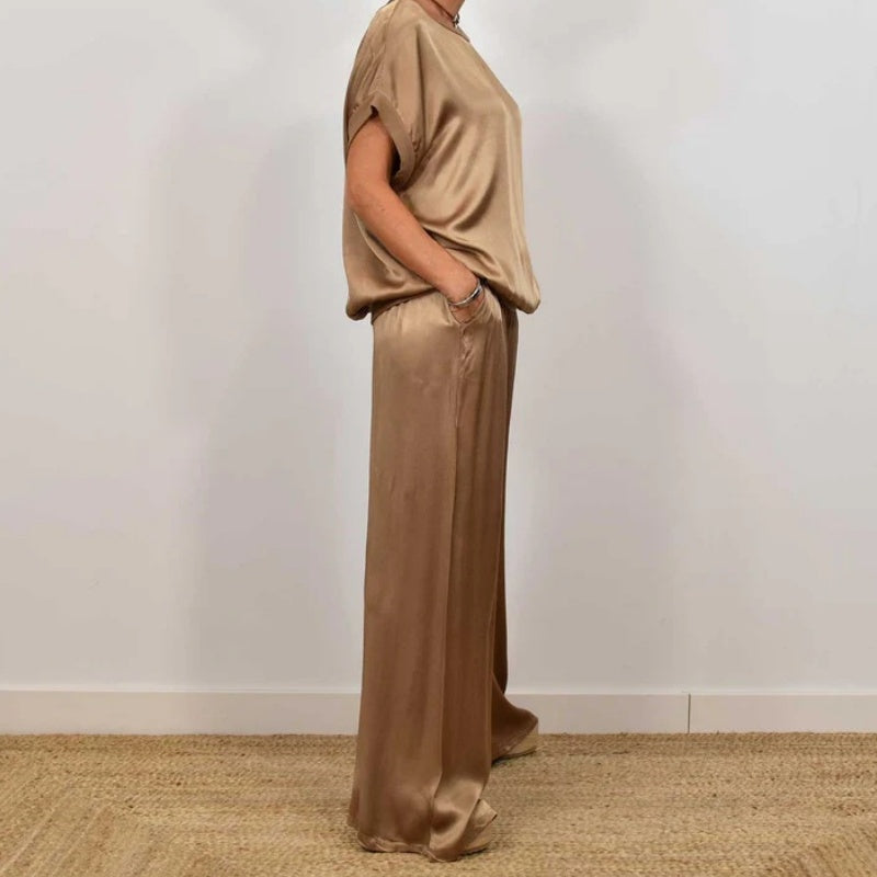 Dam Tvådelad Set Blus och Byxor - Elegant