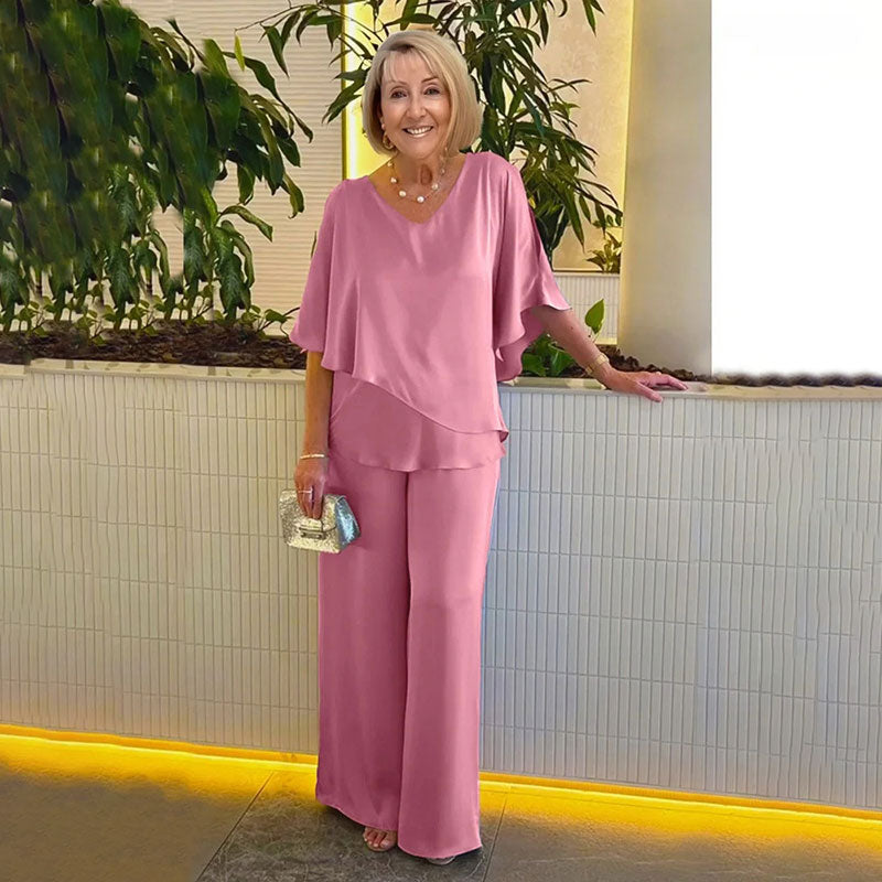 Dam Tvådelad Set - Elegant Klassiker - Rosa