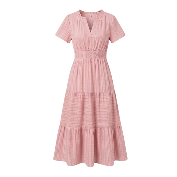 Dam V-ringad Maxiklänning - Sommarens Mest Effortless Look - Rosa
