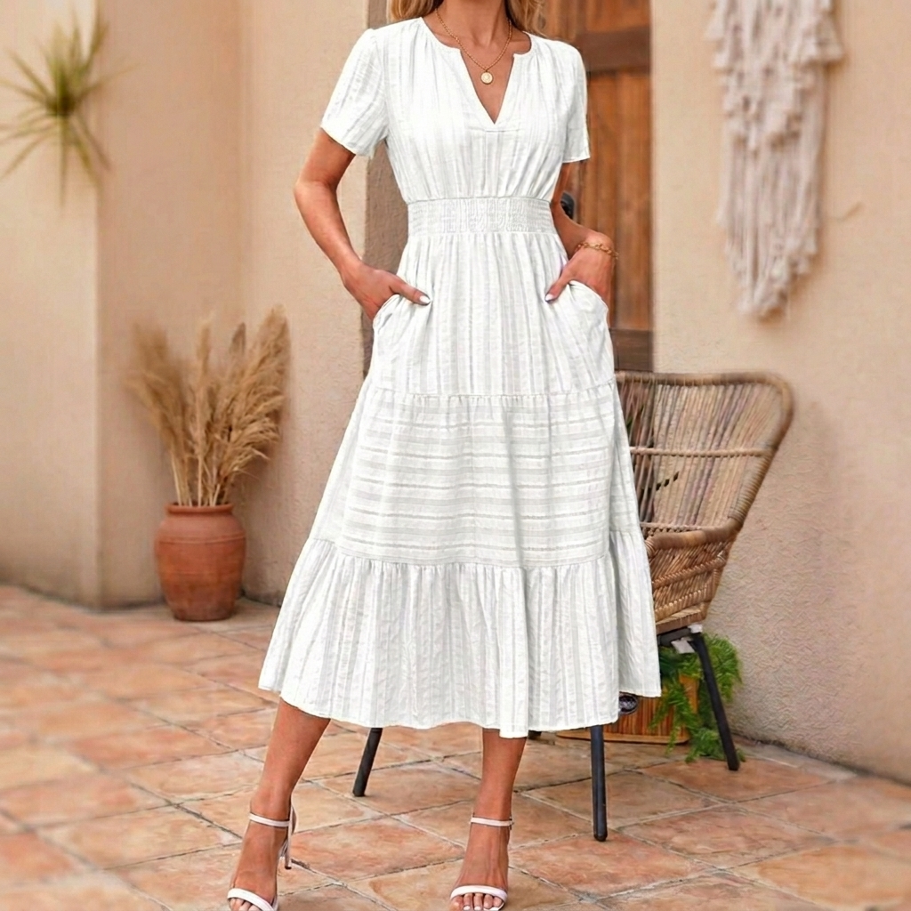 Dam V-ringad Maxiklänning - Sommarens Mest Effortless Look