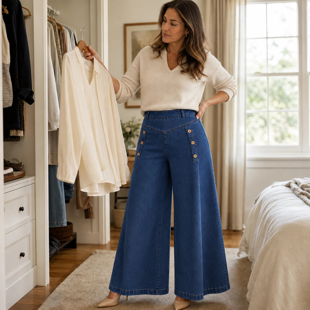 Dam vida jeans med hög midja - Klassisk passform