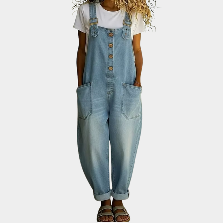 Dam Vintage Denim-Look Overaller - Bekväm Klassiker