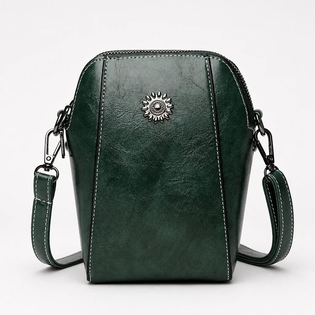 Dam Vintage Mini Axelväska in grön, Klassisk Crossbody