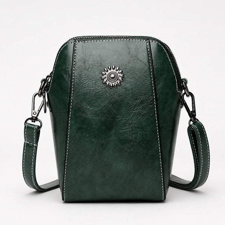 Dam Vintage Mini Axelväska in grön, Klassisk Crossbody