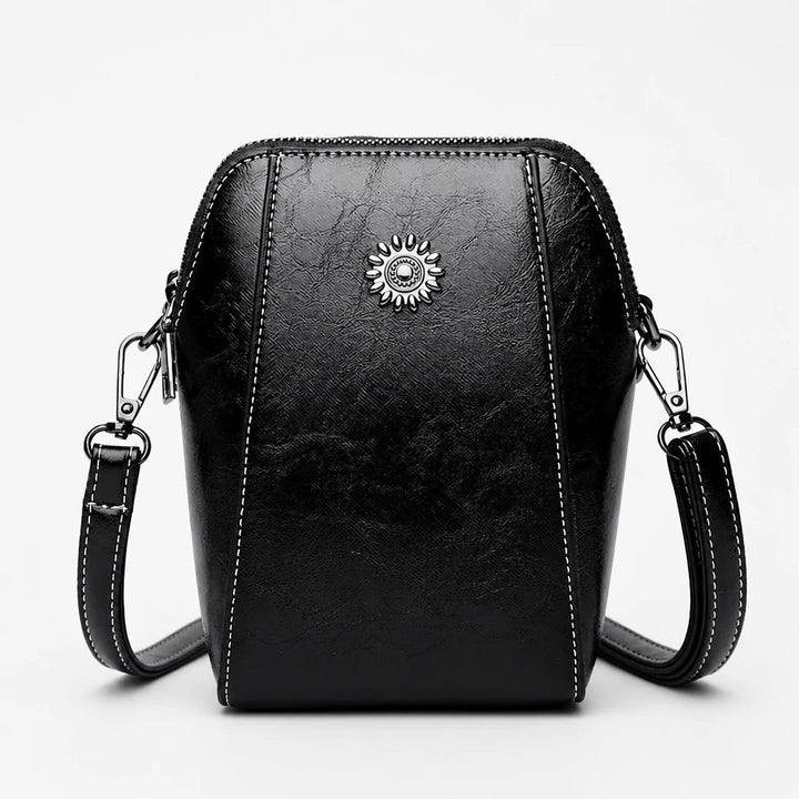 Dam Vintage Mini Axelväska in svart, Klassisk Crossbody