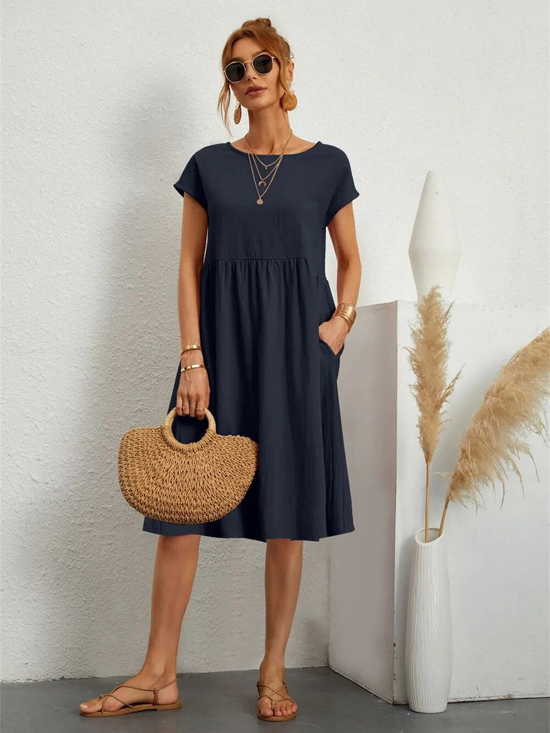 Elegant Klänning för Dam | Tidlös Stil & Smickrande Passform | Bomstickad struktur