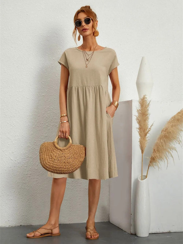 Elegant Klänning för Dam | Tidlös Stil & Smickrande Passform | Bomstickad struktur