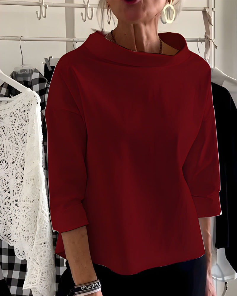 Topp Dam | Elegant & Mångsidig | Hög Hals & Andningsbart Tyg | Bomstickad struktursblandning