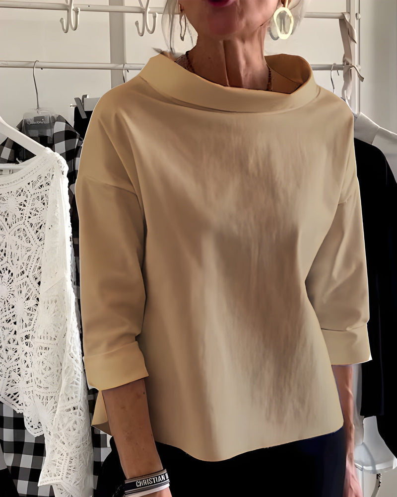 Topp Dam | Elegant & Mångsidig | Hög Hals & Andningsbart Tyg | Bomstickad struktursblandning