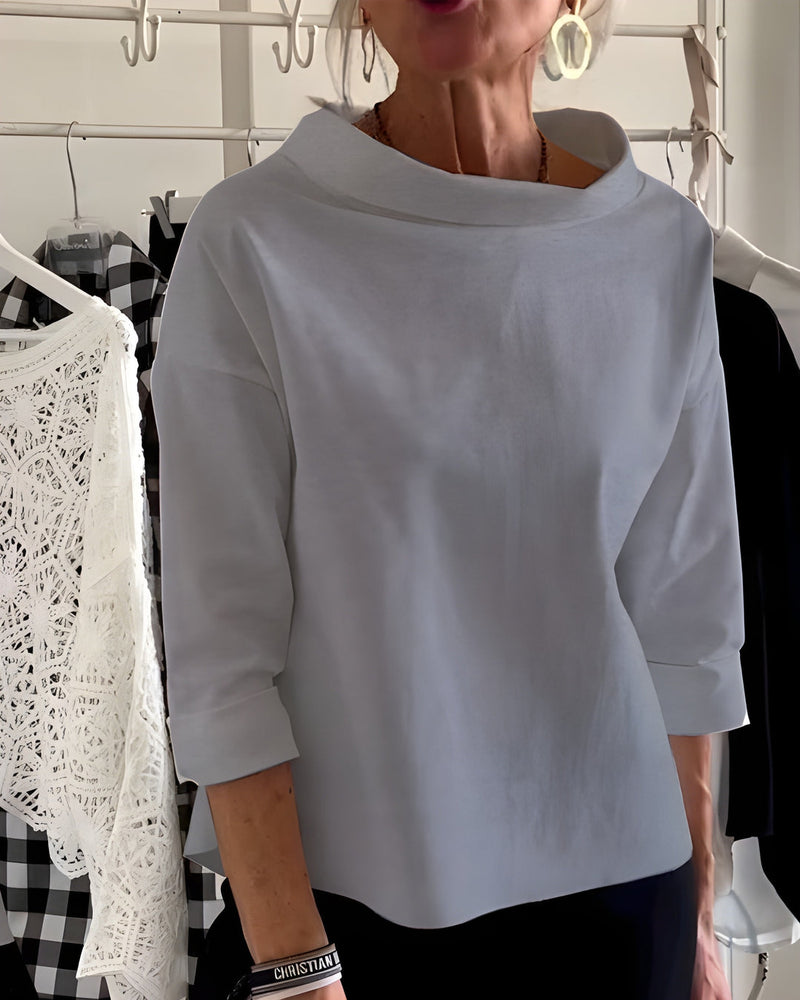 Topp Dam | Elegant & Mångsidig | Hög Hals & Andningsbart Tyg | Bomstickad struktursblandning