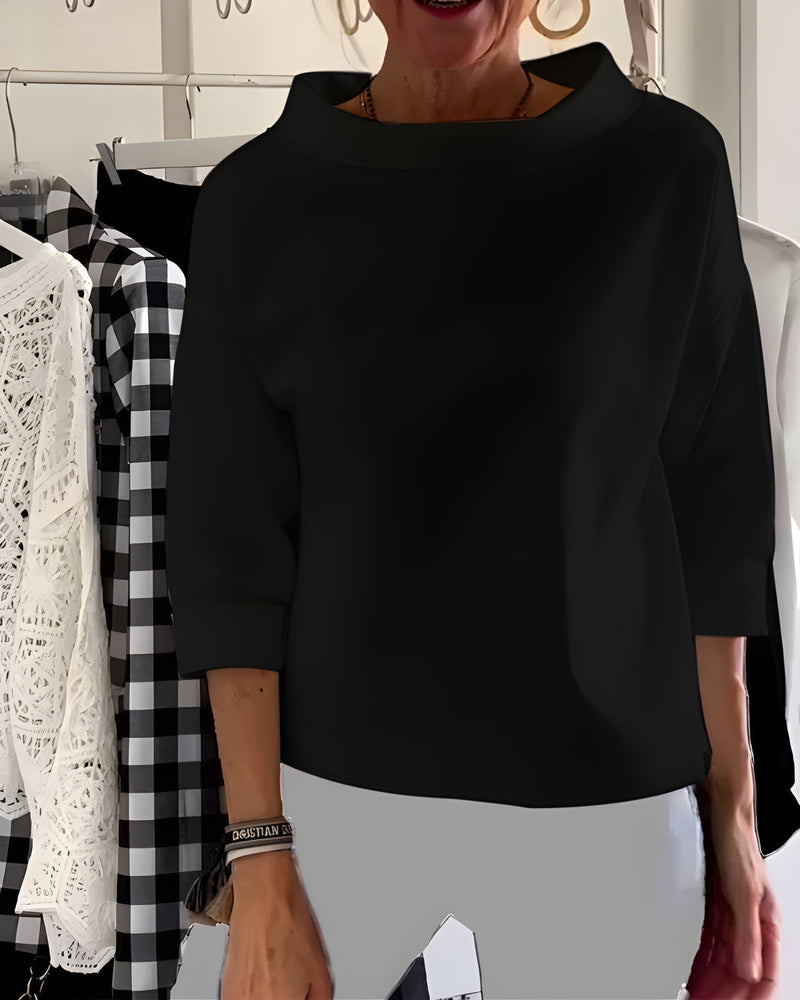 Topp Dam | Elegant & Mångsidig | Hög Hals & Andningsbart Tyg | Bomstickad struktursblandning