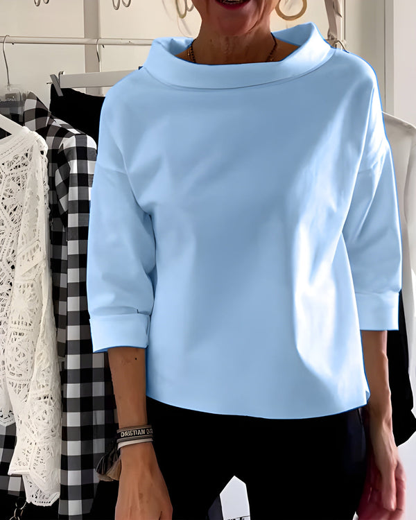 Topp Dam | Elegant & Mångsidig | Hög Hals & Andningsbart Tyg | Bomstickad struktursblandning